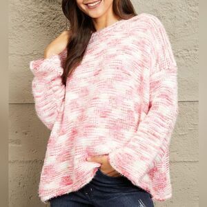 e.Luna Fuzzy Oversized Chunky Knit Sweater sz S